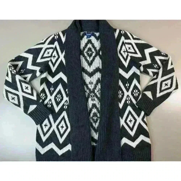 Old Navy Women’s M Aztec Sweater Open Front Cardigan Tunic Southwestern - Picture 4 of 13